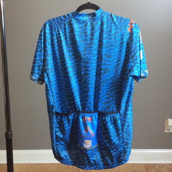 1X NW blue zig zag print full zip cycling jersey - Picture 2 of 16